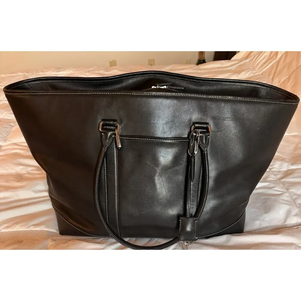 Coach Black Leather Bag Vintage  17 Inch authentic Rare 5414 Style Excellent